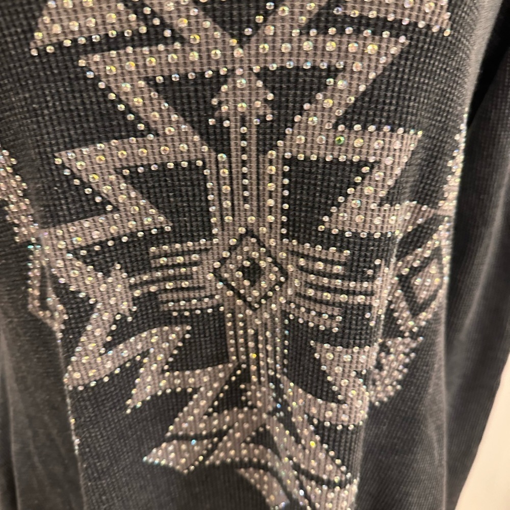 Talk about Western Bling’n Texas! Thermal long sleeve Tunic - 1X - Picture 7 of 7